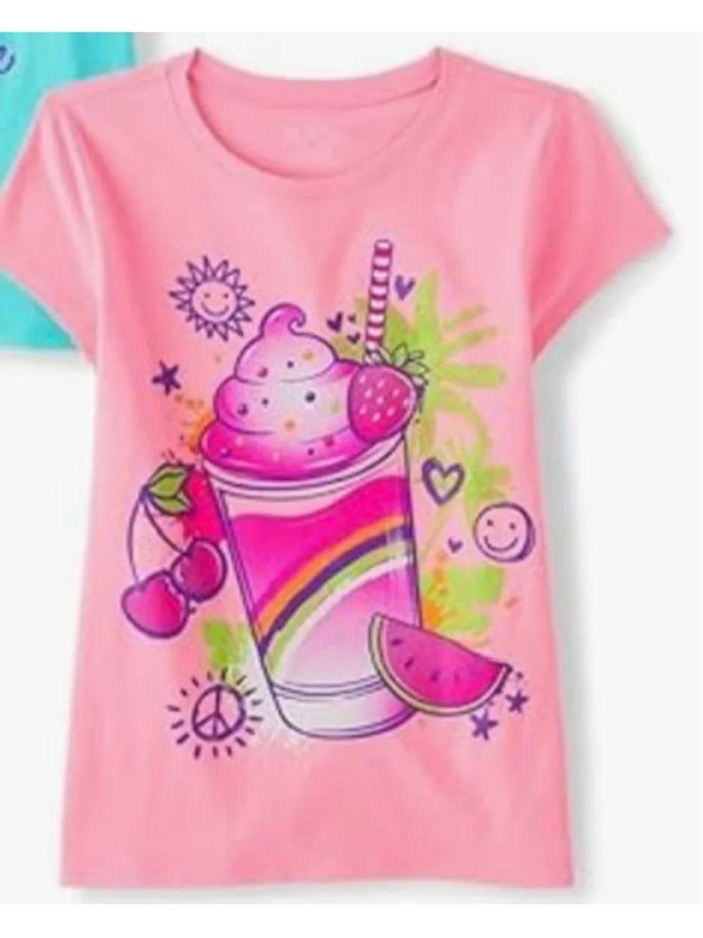 NEW The Children's Place Cotton Girls' Short Sleeve Graphic T-shirt M